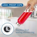 Luxfuel Clear Glass Bottles with Lids 18 oz, Reusable Glass Water Bottles with Stainless Steel Cap for Refrigerator, Juicing, 100% Leak Proof, BPA Free, Juice Bottle Drinking...