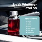 Luxfuel Clear Glass Bottles with Lids 18 oz, Reusable Glass Water Bottles with Stainless Steel Cap for Refrigerator, Juicing, 100% Leak Proof, BPA Free, Juice Bottle Drinking...