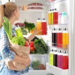 Luxfuel Clear Glass Bottles with Lids 18 oz, Reusable Glass Water Bottles with Stainless Steel Cap for Refrigerator, Juicing, 100% Leak Proof, BPA Free, Juice Bottle Drinking...